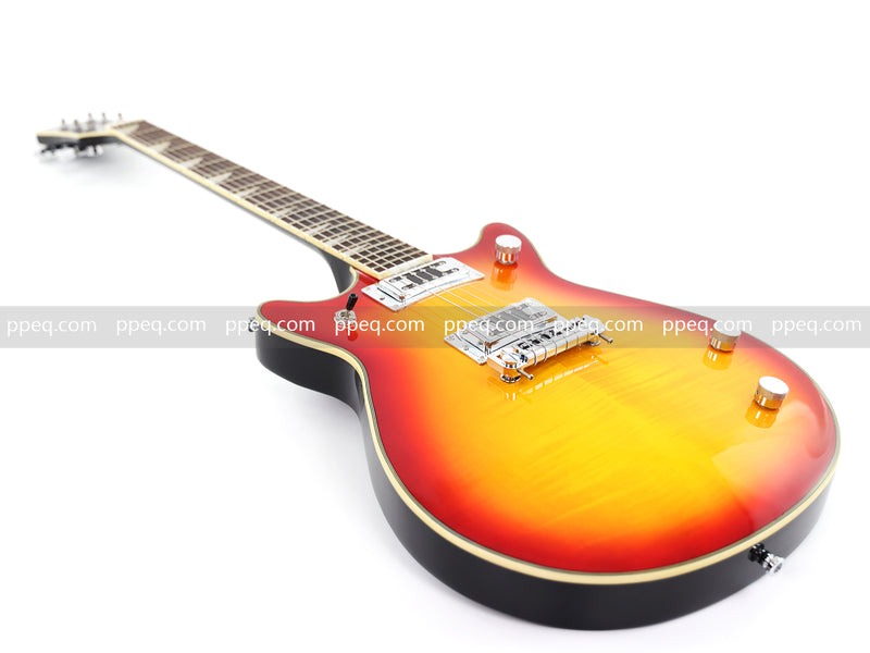 6-String Gloss Finish Electric Guitar with Flamed Maple Veneer Top (HY-2504)