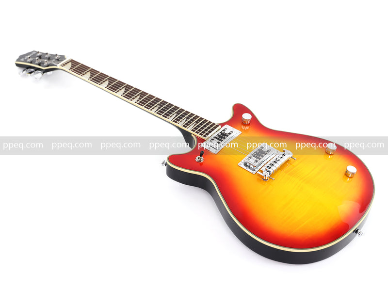 6-String Gloss Finish Electric Guitar with Flamed Maple Veneer Top (HY-2504)