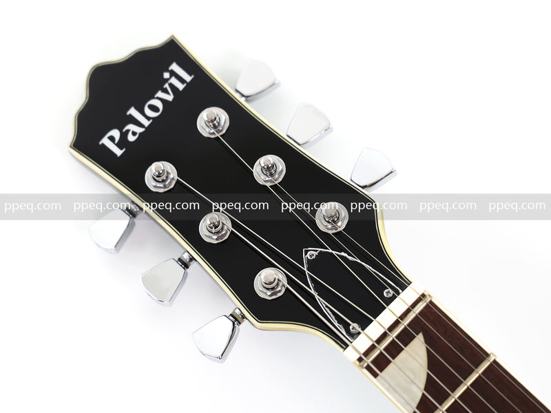 6-String Gloss Finish Electric Guitar with Flamed Maple Veneer Top (HY-2504)