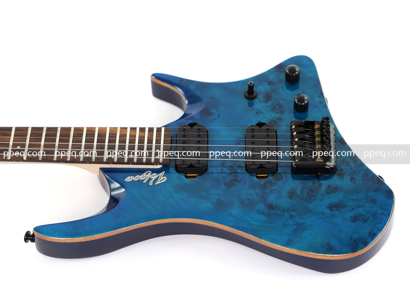 6-String Headless Electric Guitar with Burl Maple Veneer Top (YY-640)