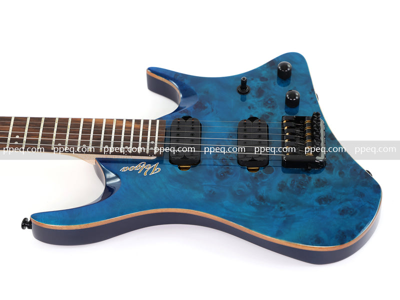 6-String Headless Electric Guitar with Burl Maple Veneer Top (YY-640)