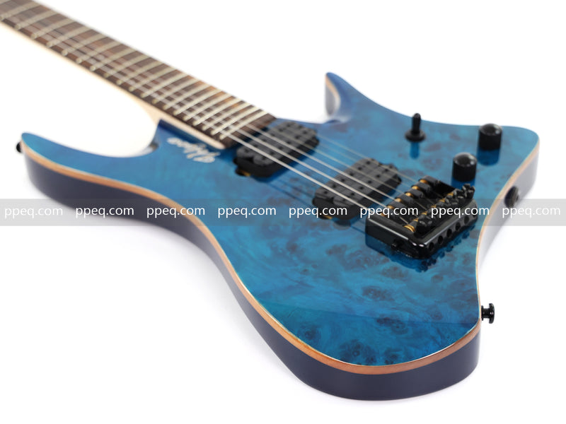 6-String Headless Electric Guitar with Burl Maple Veneer Top (YY-640)