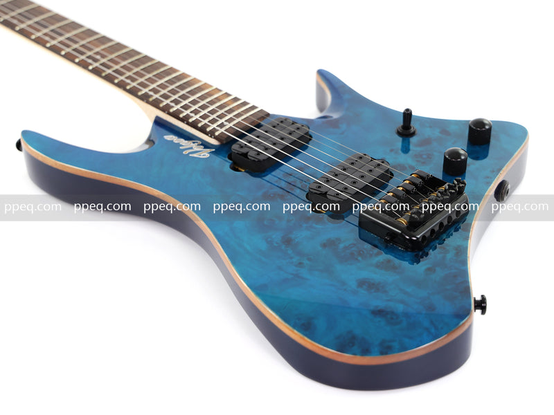 6-String Headless Electric Guitar with Burl Maple Veneer Top (YY-640)