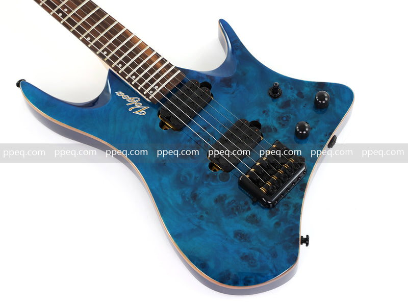 6-String Headless Electric Guitar with Burl Maple Veneer Top (YY-640)