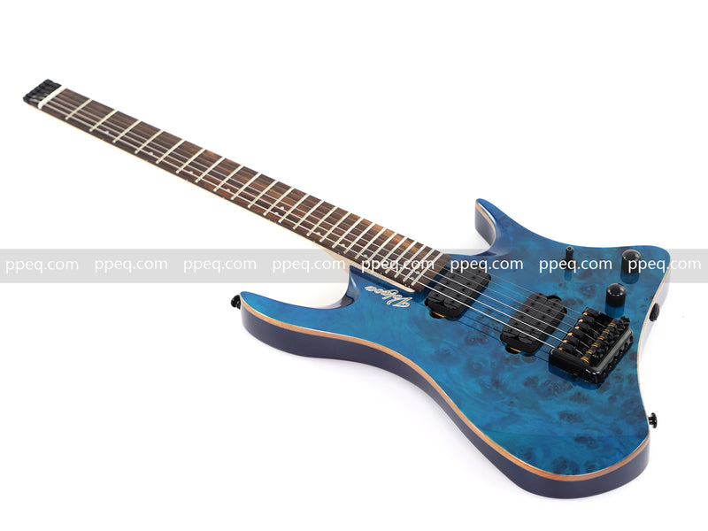 6-String Headless Electric Guitar with Burl Maple Veneer Top (YY-640)