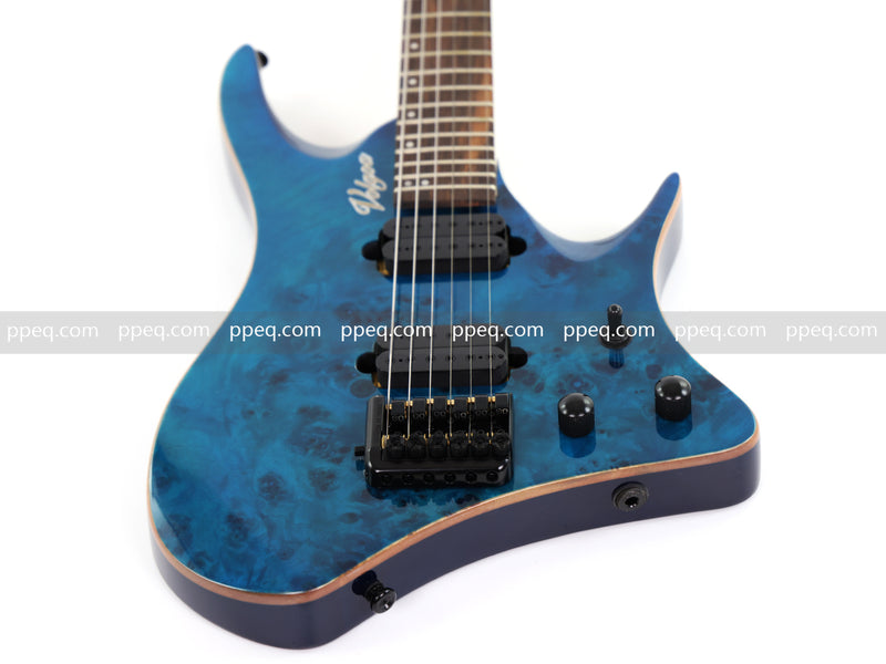 6-String Headless Electric Guitar with Burl Maple Veneer Top (YY-640)