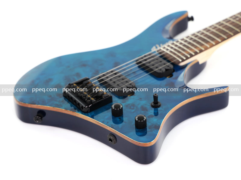 6-String Headless Electric Guitar with Burl Maple Veneer Top (YY-640)