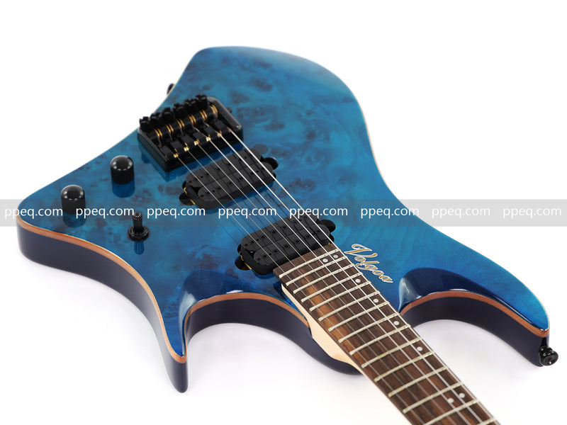 6-String Headless Electric Guitar with Burl Maple Veneer Top (YY-640)