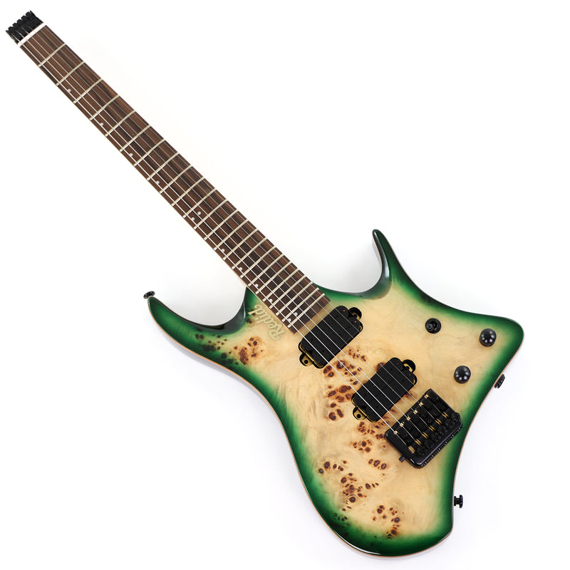 6-String Headless Electric Guitar with Burl Maple Veneer Top (YY-641)