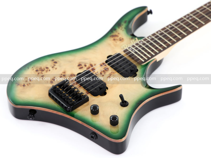 6-String Headless Electric Guitar with Burl Maple Veneer Top (YY-641)