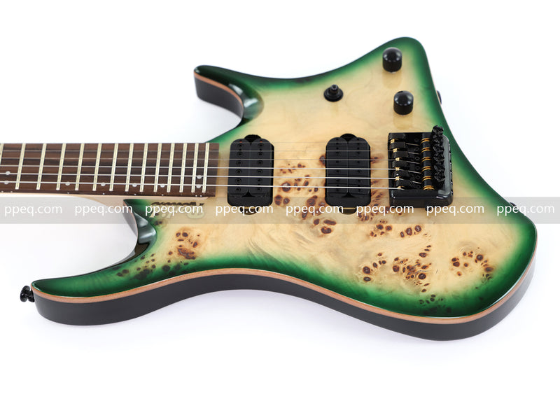 6-String Headless Electric Guitar with Burl Maple Veneer Top (YY-641)