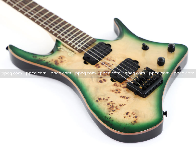 6-String Headless Electric Guitar with Burl Maple Veneer Top (YY-641)