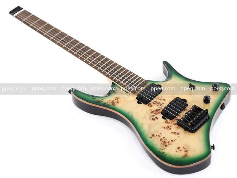 6-String Headless Electric Guitar with Burl Maple Veneer Top (YY-641)