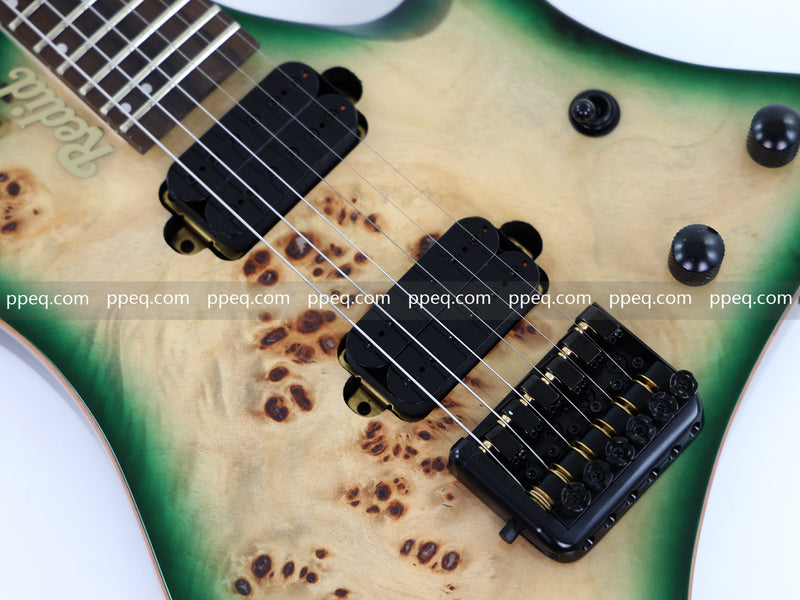 6-String Headless Electric Guitar with Burl Maple Veneer Top (YY-641)