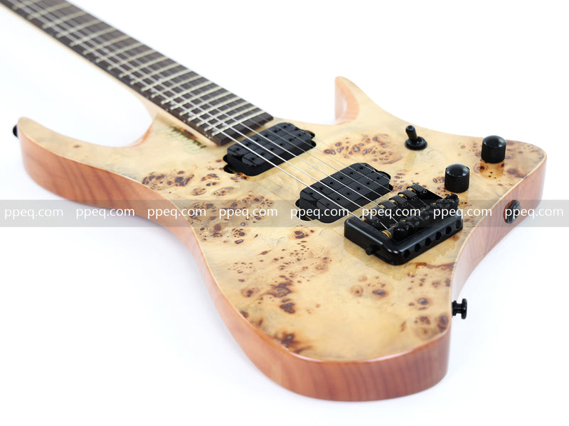 6-String Headless Electric Guitar with Burl Maple Veneer Top (YY-642)
