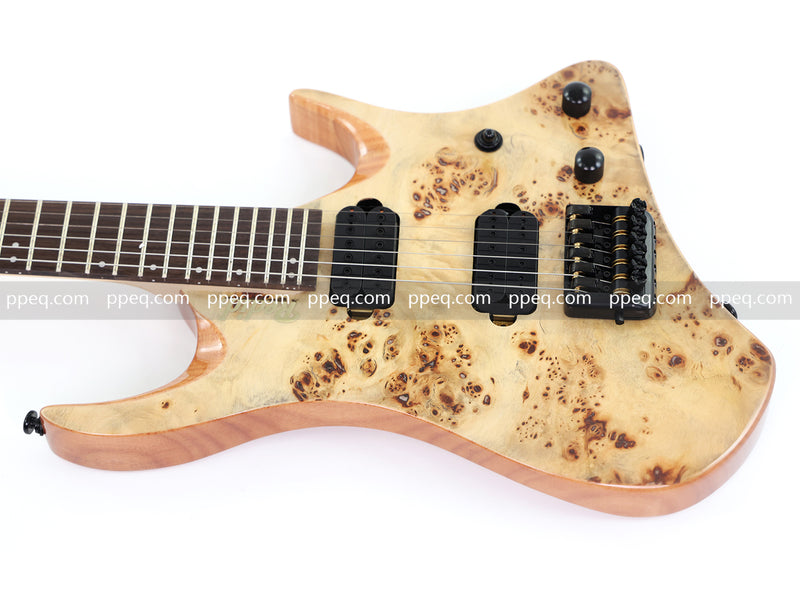 6-String Headless Electric Guitar with Burl Maple Veneer Top (YY-642)