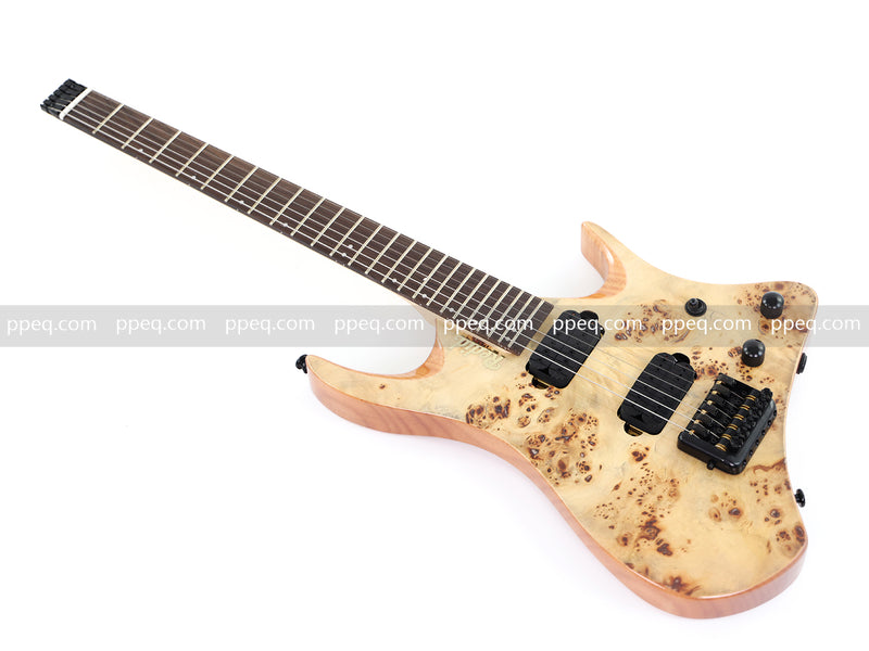 6-String Headless Electric Guitar with Burl Maple Veneer Top (YY-642)