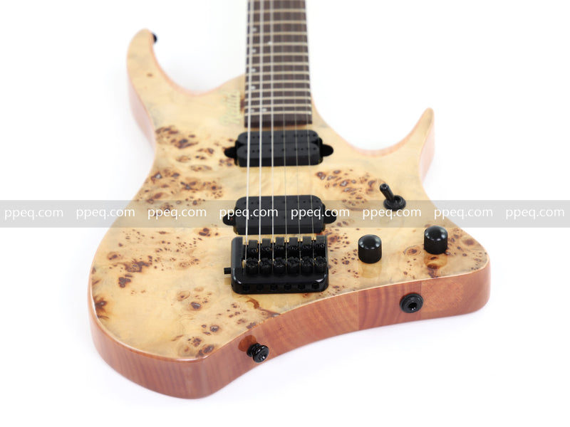 6-String Headless Electric Guitar with Burl Maple Veneer Top (YY-642)