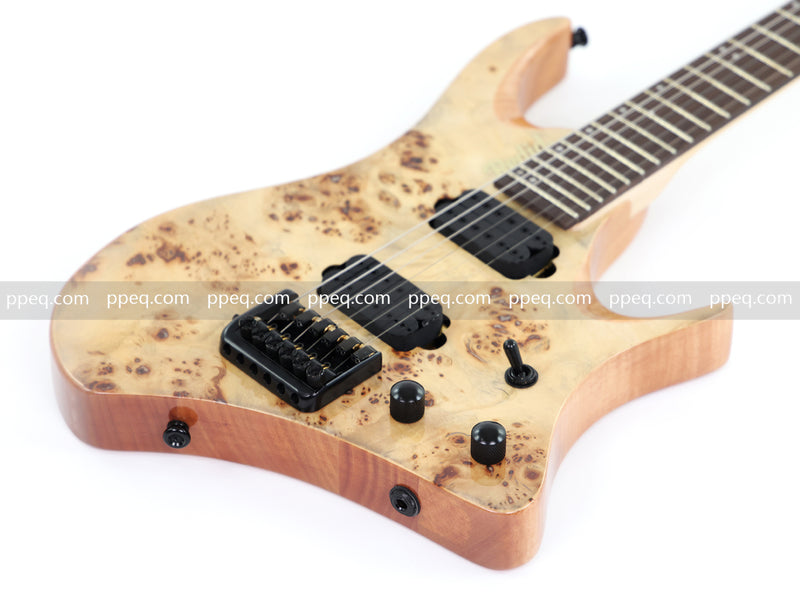 6-String Headless Electric Guitar with Burl Maple Veneer Top (YY-642)