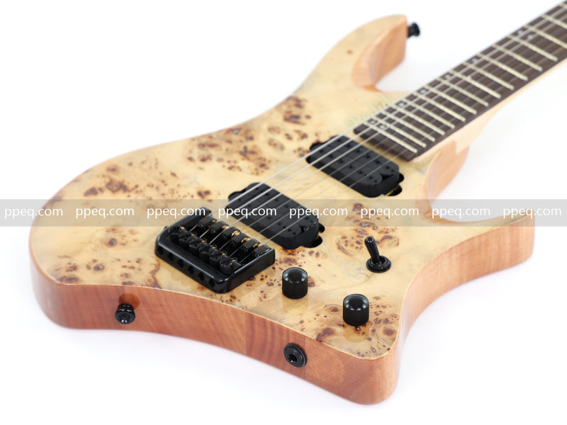 6-String Headless Electric Guitar with Burl Maple Veneer Top (YY-642)