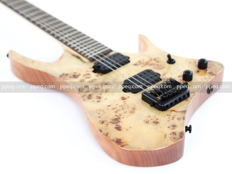 6-String Headless Electric Guitar with Burl Maple Veneer Top (YY-642)
