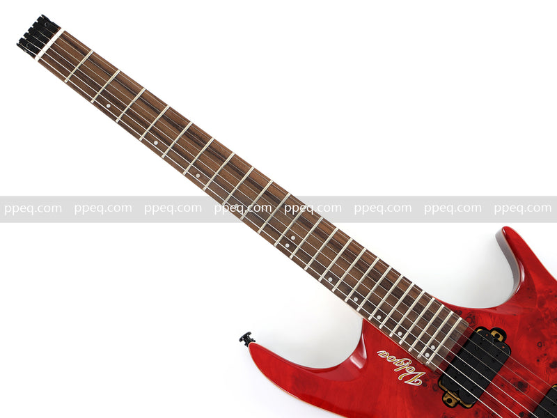 6-String Headless Electric Guitar with Burl Maple Veneer Top (YY-643)