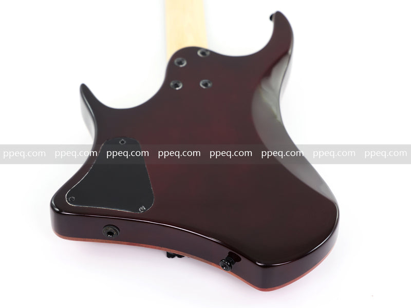 6-String Headless Electric Guitar with Burl Maple Veneer Top (YY-643)