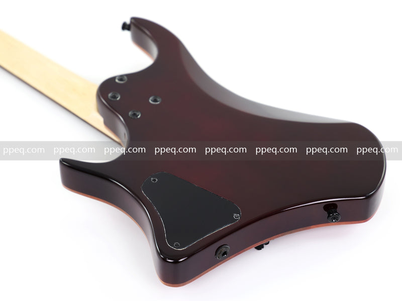 6-String Headless Electric Guitar with Burl Maple Veneer Top (YY-643)