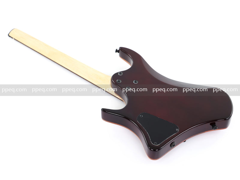 6-String Headless Electric Guitar with Burl Maple Veneer Top (YY-643)