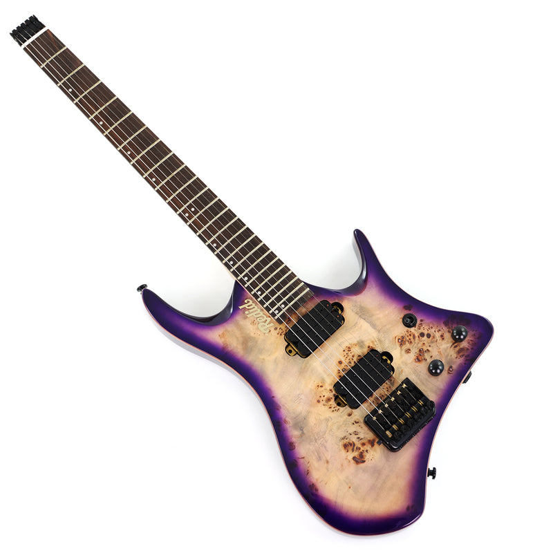 6-String Headless Electric Guitar with Burl Maple Veneer Top (YY-644)