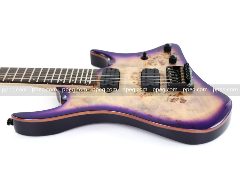 6-String Headless Electric Guitar with Burl Maple Veneer Top (YY-644)