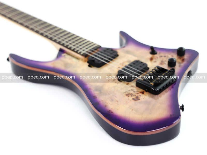 6-String Headless Electric Guitar with Burl Maple Veneer Top (YY-644)