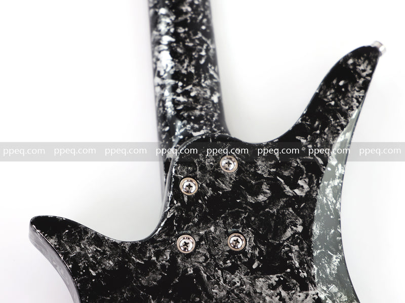 6-String Headless Electric Guitar with Gloss Meteorite Black Ice Finish (DS-756)