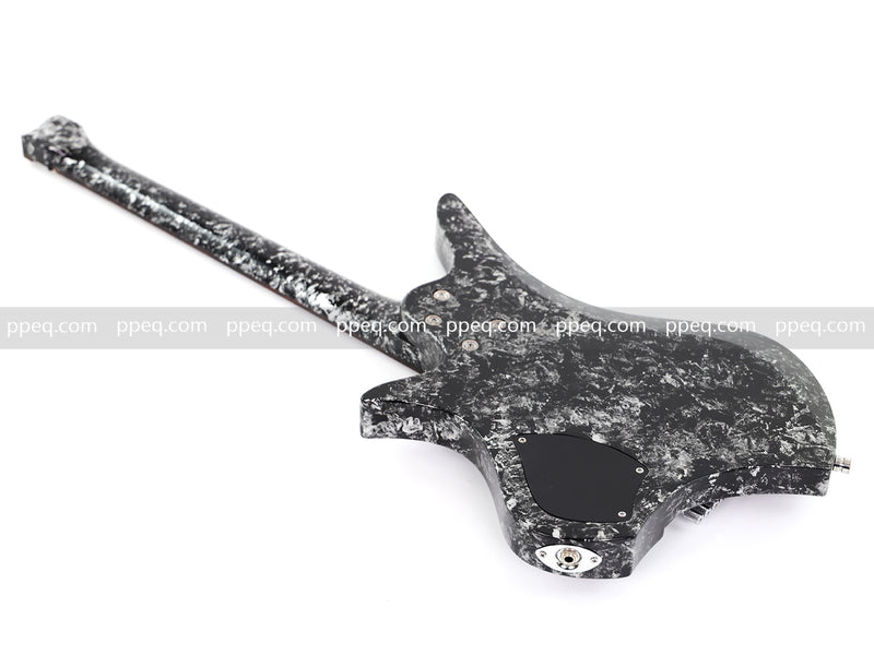 6-String Headless Electric Guitar with Gloss Meteorite Black Ice Finish (DS-756)