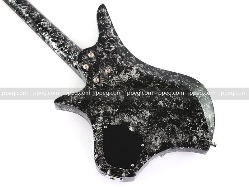 6-String Headless Electric Guitar with Gloss Meteorite Black Ice Finish (DS-756)