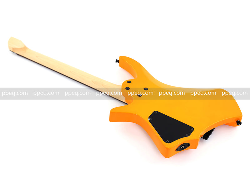 6-String Headless Electric Guitar with Gloss Orange Finish (WT-670)