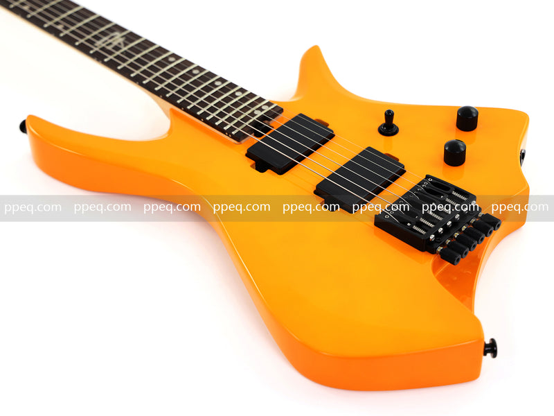 6-String Headless Electric Guitar with Gloss Orange Finish (WT-670)