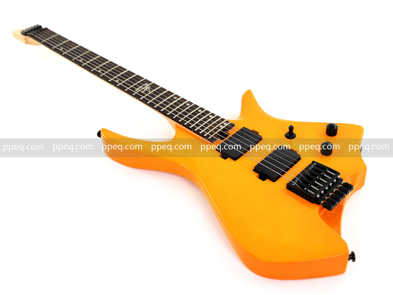 6-String Headless Electric Guitar with Gloss Orange Finish (WT-670)