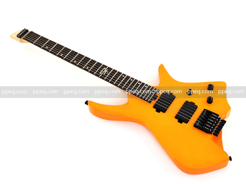 6-String Headless Electric Guitar with Gloss Orange Finish (WT-670)