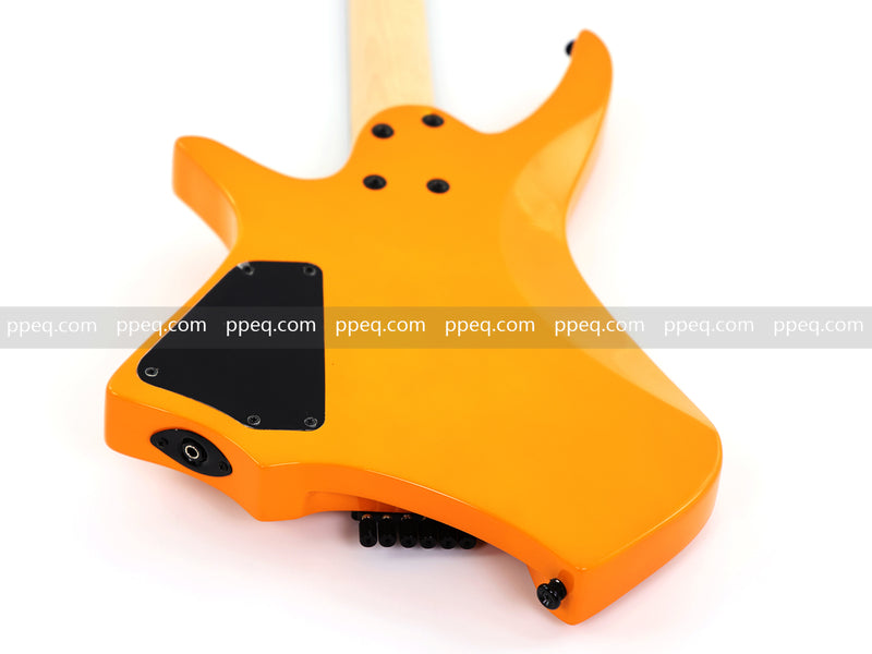 6-String Headless Electric Guitar with Gloss Orange Finish (WT-670)
