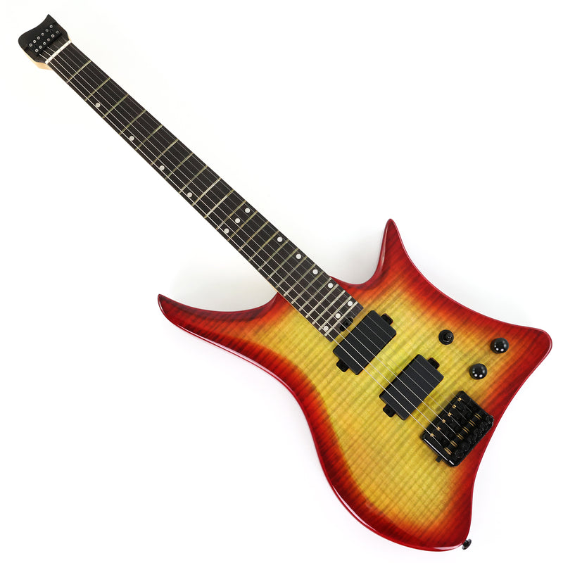 6-String Headless Electric Guitar with Gloss Sunburst Finish (PJX-520X)