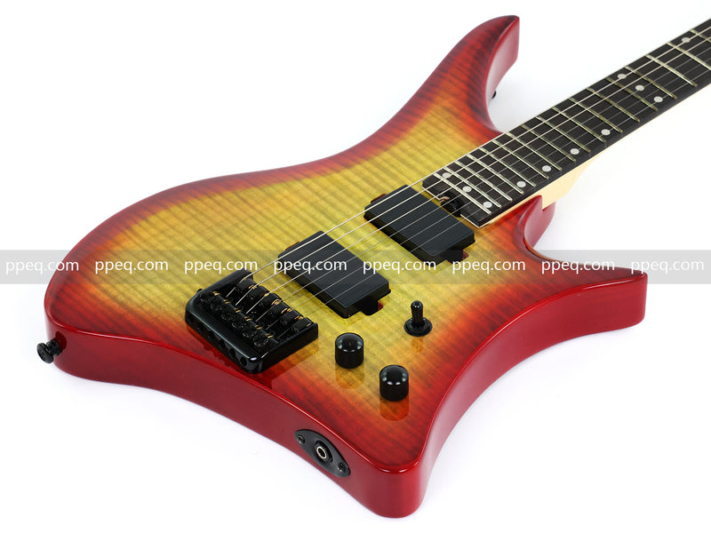 6-String Headless Electric Guitar with Gloss Sunburst Finish (PJX-520X)