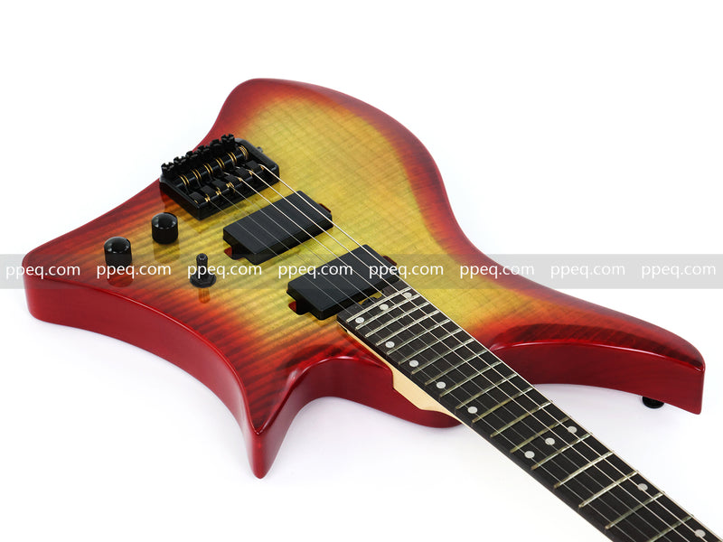6-String Headless Electric Guitar with Gloss Sunburst Finish (PJX-520X)