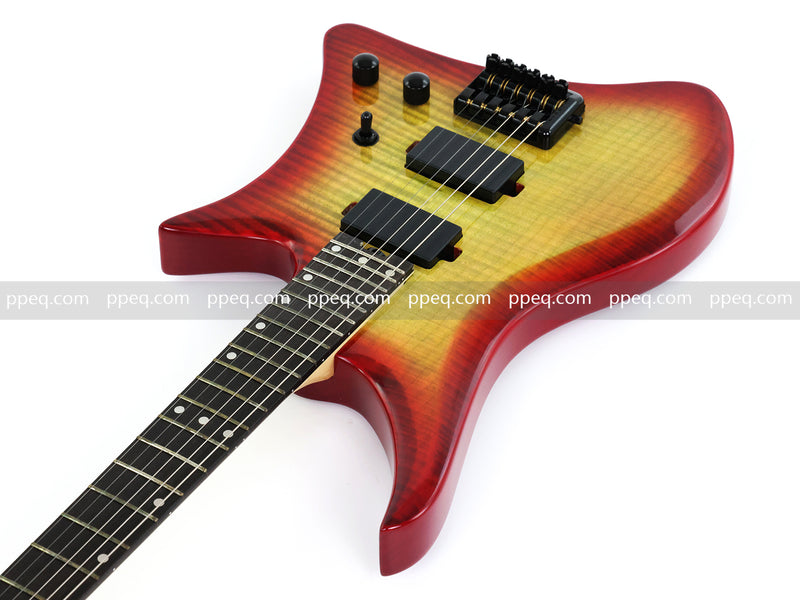 6-String Headless Electric Guitar with Gloss Sunburst Finish (PJX-520X)