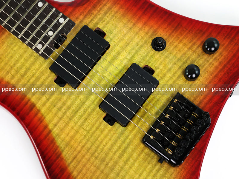6-String Headless Electric Guitar with Gloss Sunburst Finish (PJX-520X)