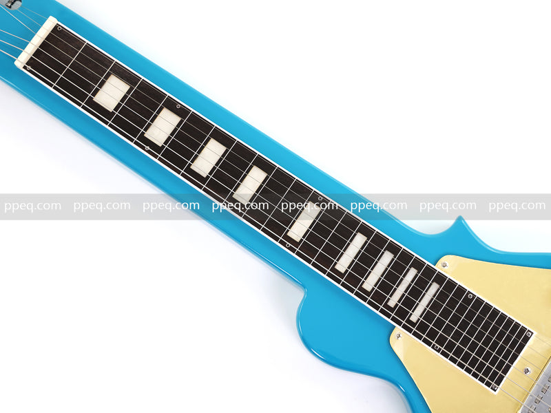 6-String Lap Steel Guitar with Gloss Bright Turquoise Finish (HY-2530)