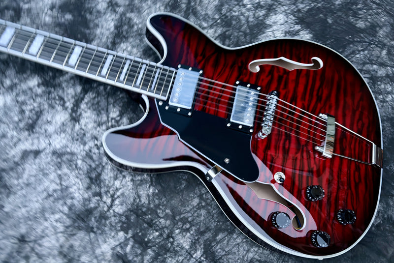 6-String Left-Handed ES-Style Semi-Hollow Body Electric Guitar (YMZ-159-S)