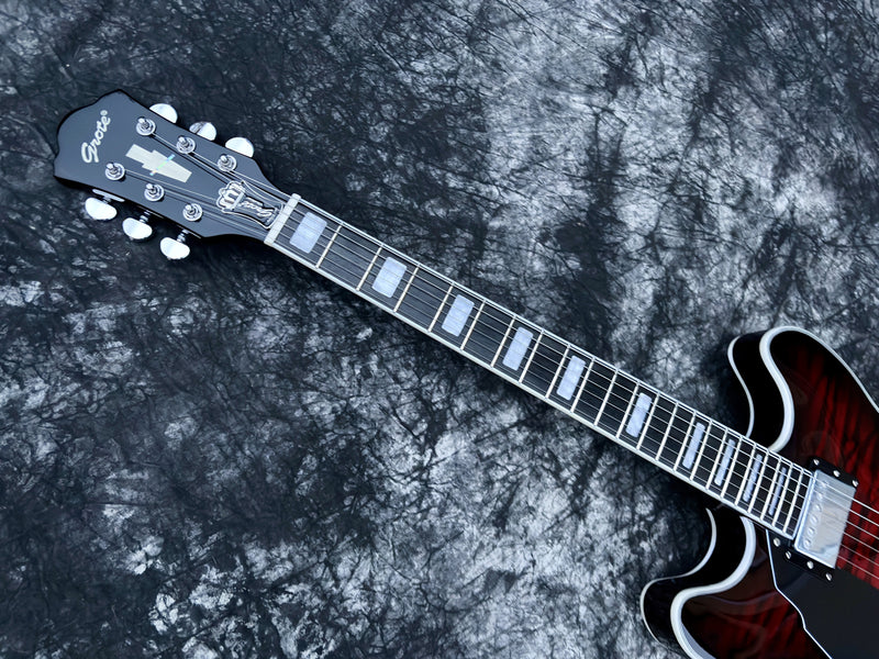 6-String Left-Handed ES-Style Semi-Hollow Body Electric Guitar (YMZ-159-S)