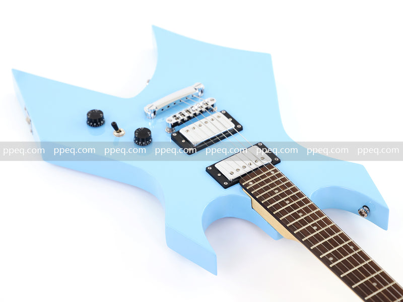 6-String Pastel Blue Gloss Finish Electric Guitar (HY-2501)