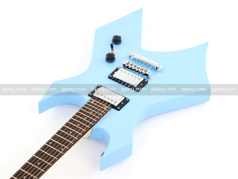 6-String Pastel Blue Gloss Finish Electric Guitar (HY-2501)